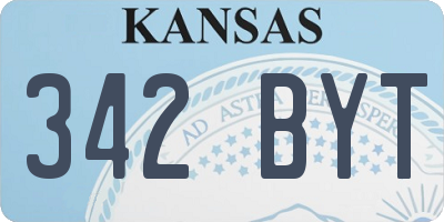 KS license plate 342BYT
