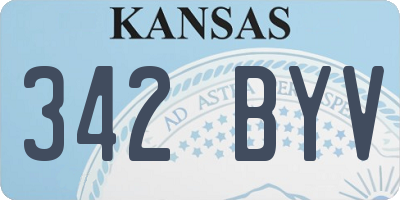 KS license plate 342BYV