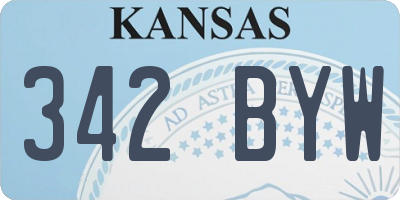 KS license plate 342BYW