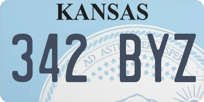 KS license plate 342BYZ