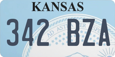 KS license plate 342BZA