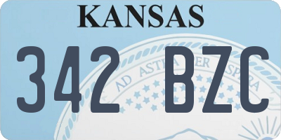 KS license plate 342BZC