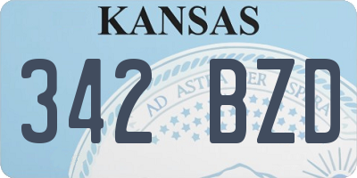 KS license plate 342BZD