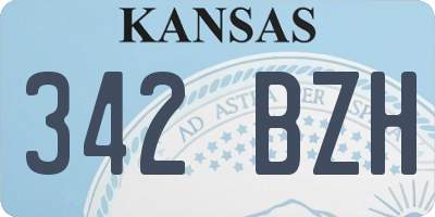 KS license plate 342BZH
