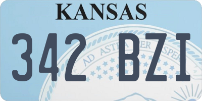 KS license plate 342BZI