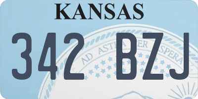 KS license plate 342BZJ
