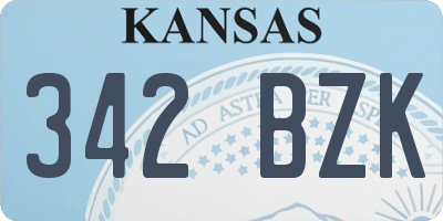 KS license plate 342BZK