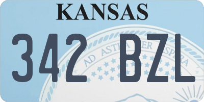 KS license plate 342BZL