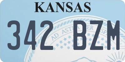 KS license plate 342BZM