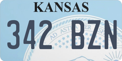 KS license plate 342BZN