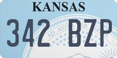 KS license plate 342BZP