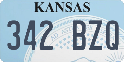 KS license plate 342BZQ