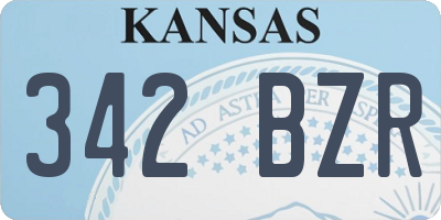 KS license plate 342BZR