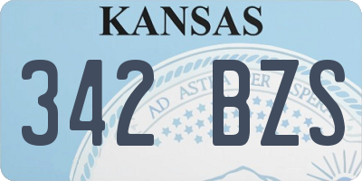 KS license plate 342BZS