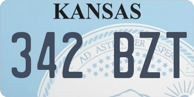 KS license plate 342BZT