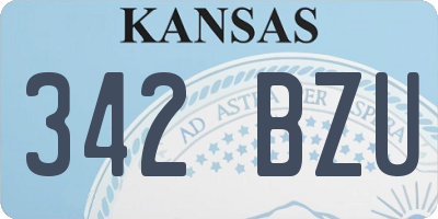 KS license plate 342BZU