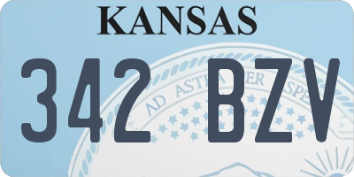 KS license plate 342BZV