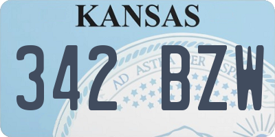 KS license plate 342BZW