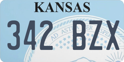KS license plate 342BZX