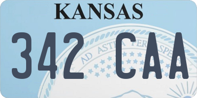 KS license plate 342CAA