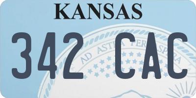 KS license plate 342CAC