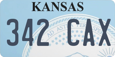 KS license plate 342CAX