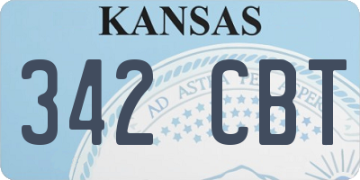 KS license plate 342CBT