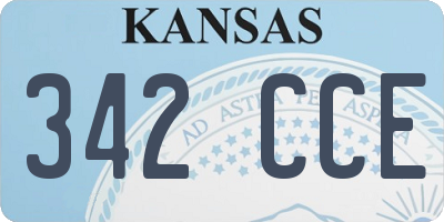 KS license plate 342CCE