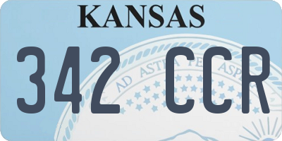 KS license plate 342CCR