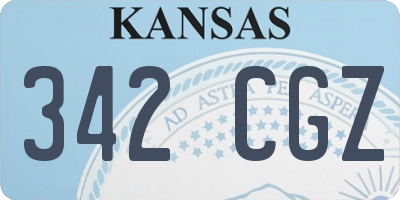 KS license plate 342CGZ
