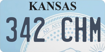 KS license plate 342CHM