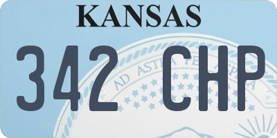 KS license plate 342CHP