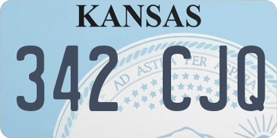 KS license plate 342CJQ