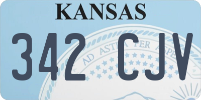 KS license plate 342CJV