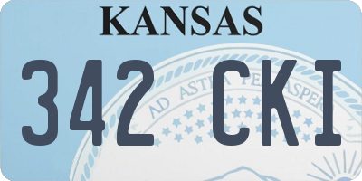 KS license plate 342CKI