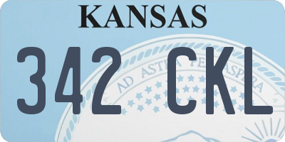 KS license plate 342CKL