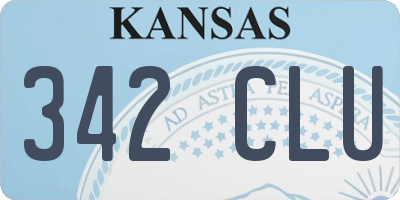 KS license plate 342CLU