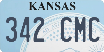 KS license plate 342CMC