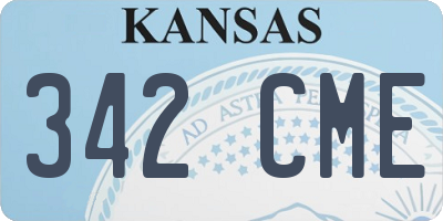 KS license plate 342CME