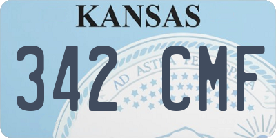 KS license plate 342CMF
