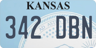 KS license plate 342DBN