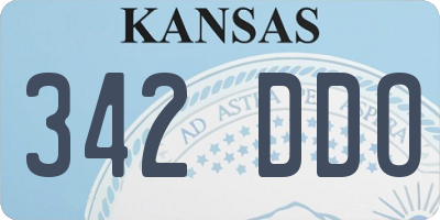 KS license plate 342DDO