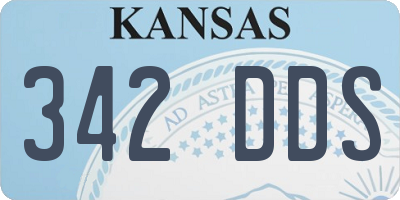 KS license plate 342DDS