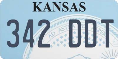 KS license plate 342DDT