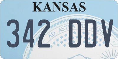 KS license plate 342DDV