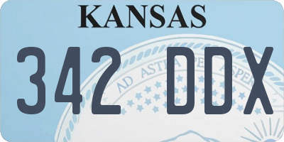KS license plate 342DDX