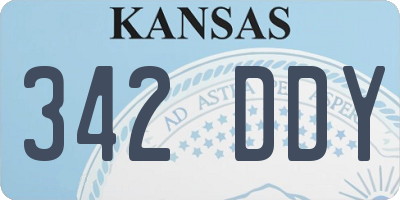 KS license plate 342DDY