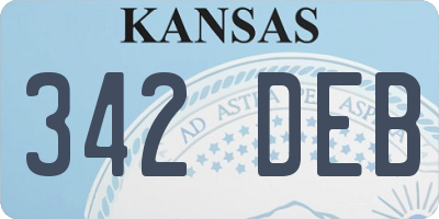 KS license plate 342DEB