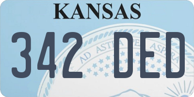 KS license plate 342DED