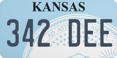 KS license plate 342DEE